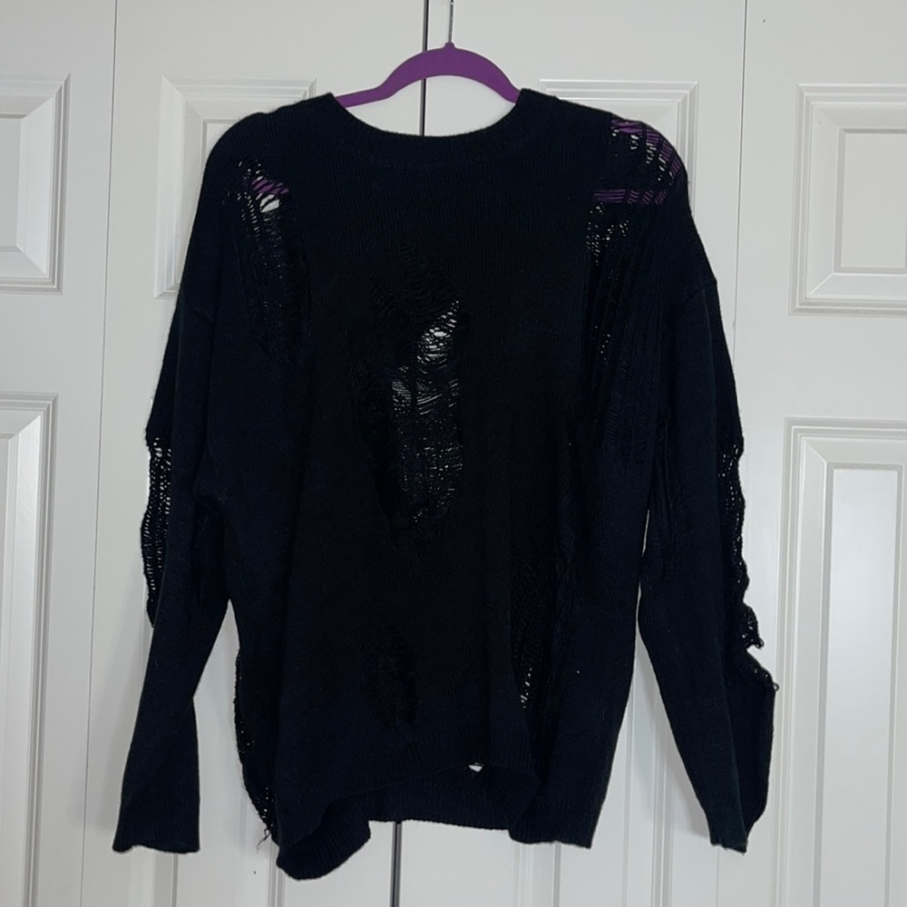 Shein distressed sweater